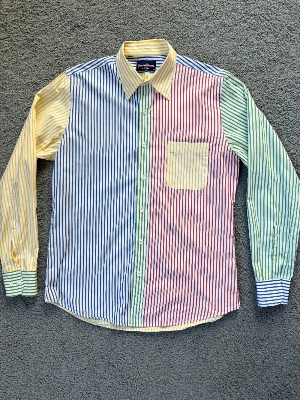 Rowing Blazers OG Fun Shirt Multicolor Stripe Button Down Mens Medium M Portugal